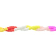 Heishi beads polymer clay rondelles 6x1 mm - Mix n°15 - Yellow - Pink x39cm