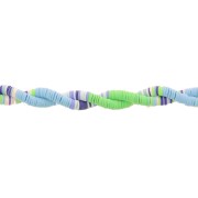 6x1mm Heishi polymer clay rondelle beads - Mix n°18 - Green - Blue x39cm