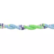 White - 6x1mm Heishi polymer clay rondelle beads - Mix n°18 - Green - Blue x39cm 6x1mm Heishi polymer clay rondelle beads - Mix n°18 - Green - Blue x39cm