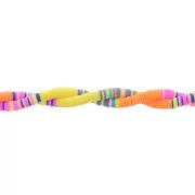 6x1mm Heishi polymer clay rondelle beads - Mix n°19 - Orange - Yellow x39cm