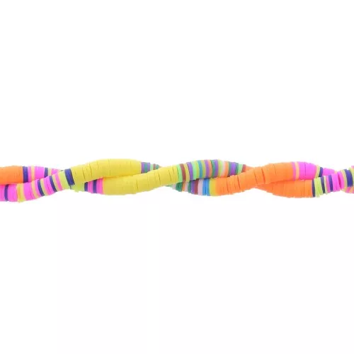 Heishi beads polymer clay rondelles 6x1mm - Mix n°19 - Orange - Yellow x39cm