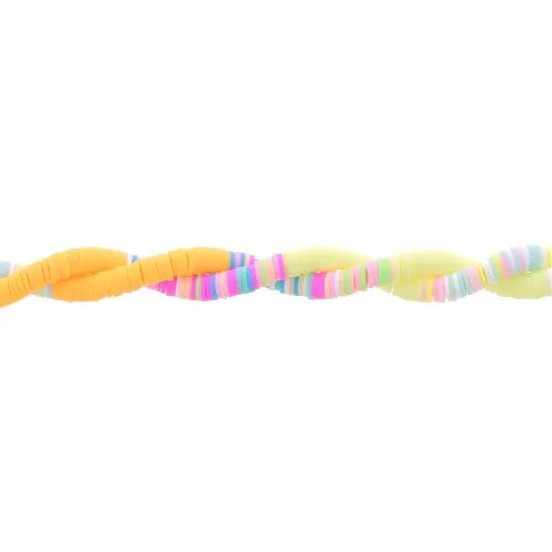 Heishi beads polymer clay rondelles 6x1 mm Mix n°21 - Yellow - Sunflower x39cm