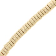 Heishi Rondelle Beads - Flat Disc 6x2.5 mm - Hematite Imitation - Gold-Plated x 39 cm