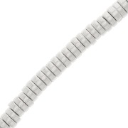 6x2mm Heishi roundel beads - flat disc - imitation Hematite - Silver Tone x39cm