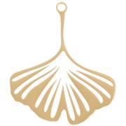 26x22mm Stainless Steel 316L Ginkgo Pendant - Gold Tone x1|raw }}