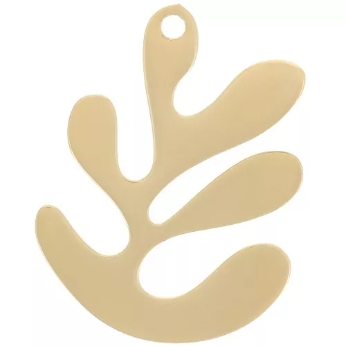 Coral Pendant, 25x19 mm - Gold-Plated 316L Stainless Steel x1