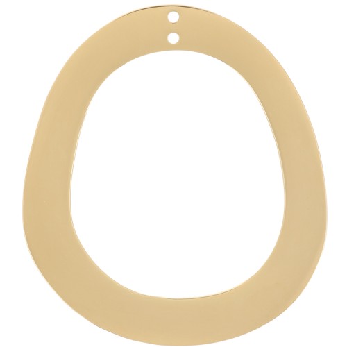 35x31mm Stainless steel 316L 2-hole Oval hollow pendant - Gold x1