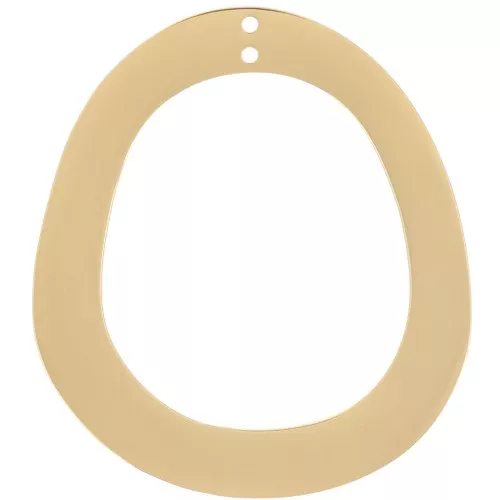35x31mm Stainless steel 316L 2-hole Oval hollow pendant - Gold x1