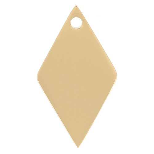 15x8mm Stainless Steel 316L rhombus Charm - Gold Tone x1