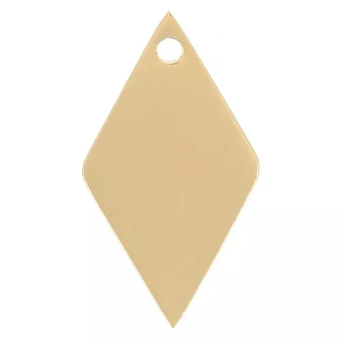 15x8mm Stainless Steel 316L rhombus Charm - Gold Tone x1