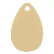 12x8mm Stainless Steel 316L Drop Charm - Gold Tone x1