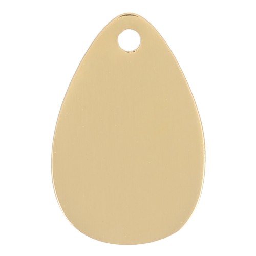 12x8mm Stainless Steel 316L Drop Charm - Gold Tone x1