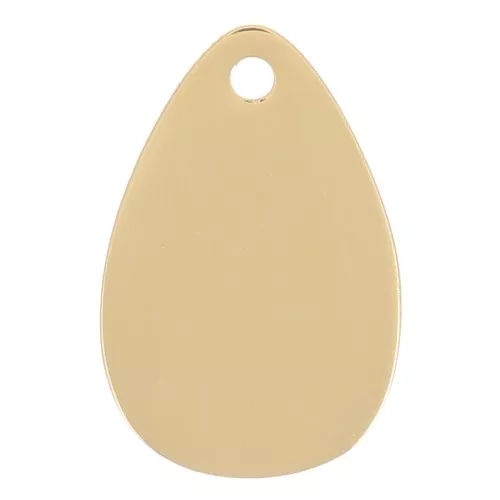 12x8mm Stainless Steel 316L Drop Charm - Gold Tone x1