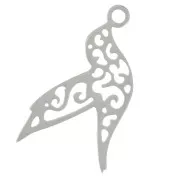14.5x8mm Stainless Steel 316L openwork Hummingbird charm x1