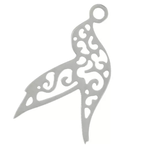 14.5x8mm Stainless Steel 316L openwork Hummingbird charm x1