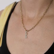 Rectangle mesh choker 4 mm - Stainless steel 316L Gold x43cm