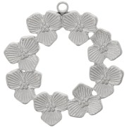 23mm 316L Stainless Steel Flower Crown Pendant x1|raw }}