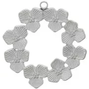 23mm 316L Stainless Steel Flower Crown Pendant x1
