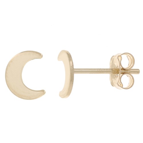 6x5mm Moon earstuds - Gold Filled x2