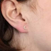 6x5mm Moon earstuds - Gold Filled x2