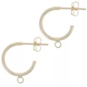 12mm open hoop earrings with open ring - Gold filled x2