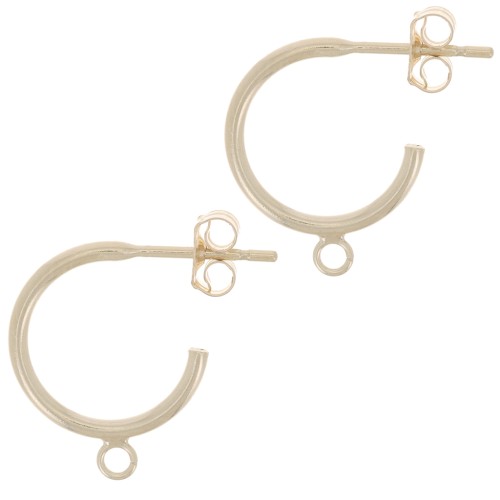 12mm open hoop earrings with open ring - Gold filled x2