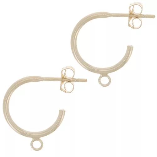 12mm open hoop earrings with open ring - Gold filled x2