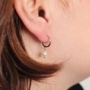 12mm open hoop earrings with open ring - Gold filled x2