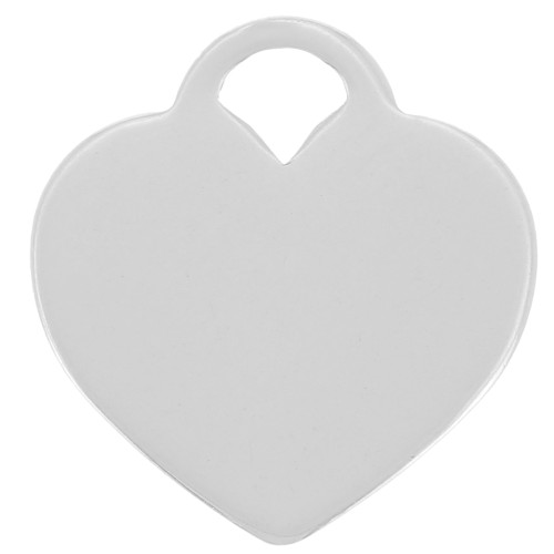 12.5x12mm 925 Sterling Silver Heart charm x1