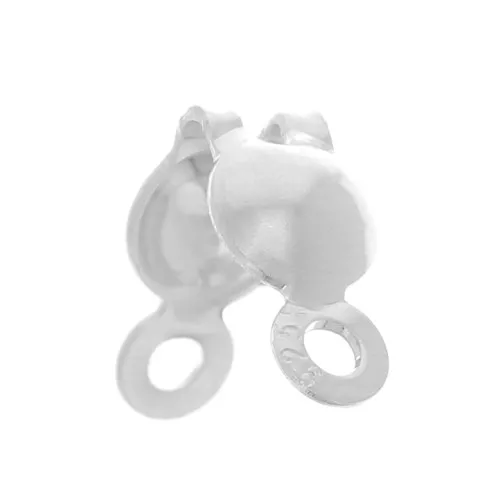3.5mm 925 Sterling Silver clamshell beads with closed rings x10
