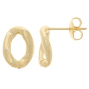13x9.5mm Oval Twisted EarStuds - Fine Gold-plated x2|raw }}