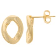 15x12mm Oval Twisted EarStuds - Fine Gold-plated x2|raw }}