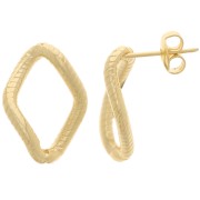 20x14mm Oval Twisted EarStuds - Fine Gold-plated x2