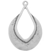 42x29mm Ethnic drop pendant - Antique silver tone x1