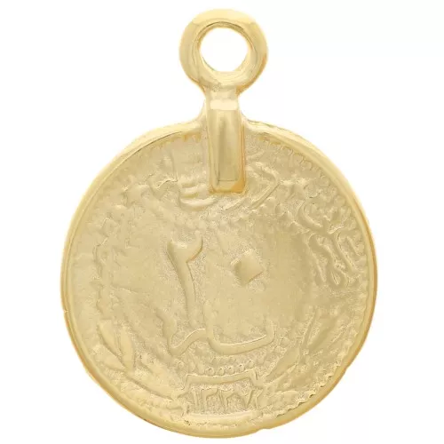 17mm Coin pendant - Fine Gold-plated x1