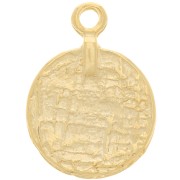 17mm Coin pendant - Fine Gold-plated x1
