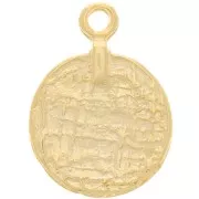 17mm Coin pendant - Fine Gold-plated x1