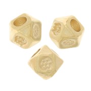 3.5mm Square faceted beads - Fine Gold Plated x10