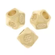 3.5mm Square faceted beads - Fine Gold Plated x10