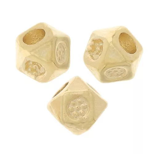 3.5mm Square faceted beads - Fine Gold Plated x10