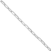 5.1mm Rectangle aluminum chain - open links - Rhodium x1m