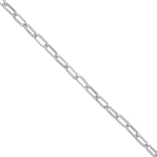 5.1mm Rectangle aluminum chain - open links - Rhodium x1m