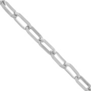 5.1mm Rectangle aluminum chain - open links - Rhodium x1m