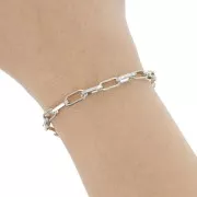 5.1mm Rectangle aluminum chain - open links - Rhodium x1m