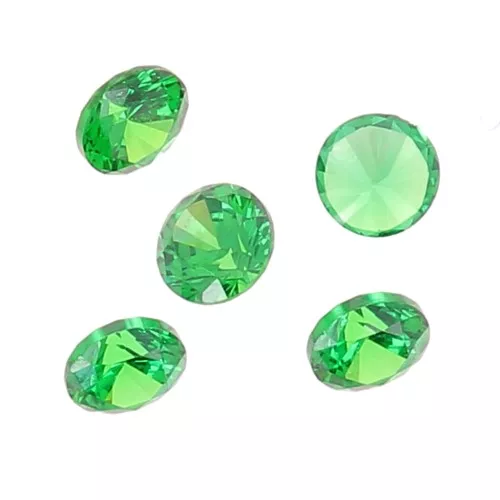 2mm Zirconium Oxide Round Cabochons - Emerald x5