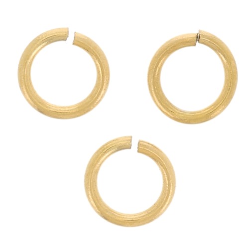 4x0.6mm Stainless steel 316L Jump rings open - Gold Tone x50
