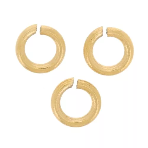 4x0.8mm 316L Stainless Steel Open jump Rings - Gold Tone x10