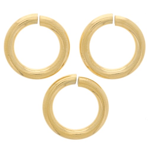 12x2mm 316L Stainless Steel Open jump Rings - Gold Tone x10