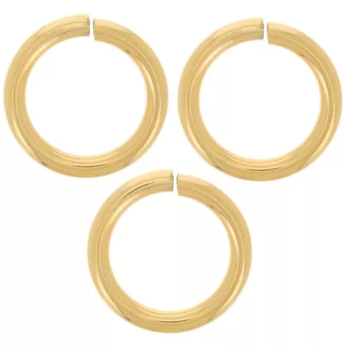 14x2mm 316L Stainless Steel Open jump Rings - Gold Tone x6