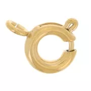 6 mm Spring Clasps - 304 Stainless Steel, Gold-Plated x10